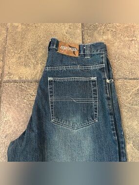 Vintage Y2k Muka Baggy Denim Jeans Mens 36x31 Blue Wide Leg Skater Rare